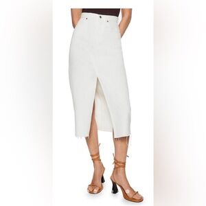 Mango Classic White Midi Skirt